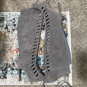 Lace Up Thigh High Boots